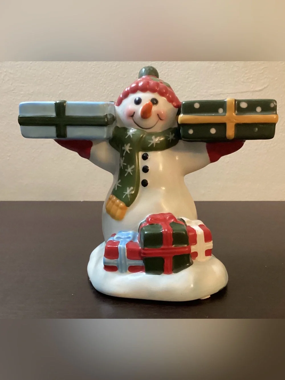 Yankee Candle Snowman Tealight Holder Holiday Decor Snowman Figurine
